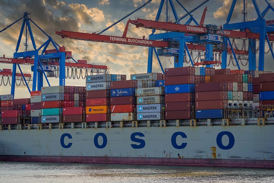 Large Cargo Ship Supplying Containers