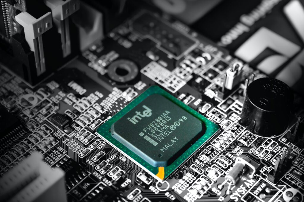 Motherboard with an Intel Electronic Chip