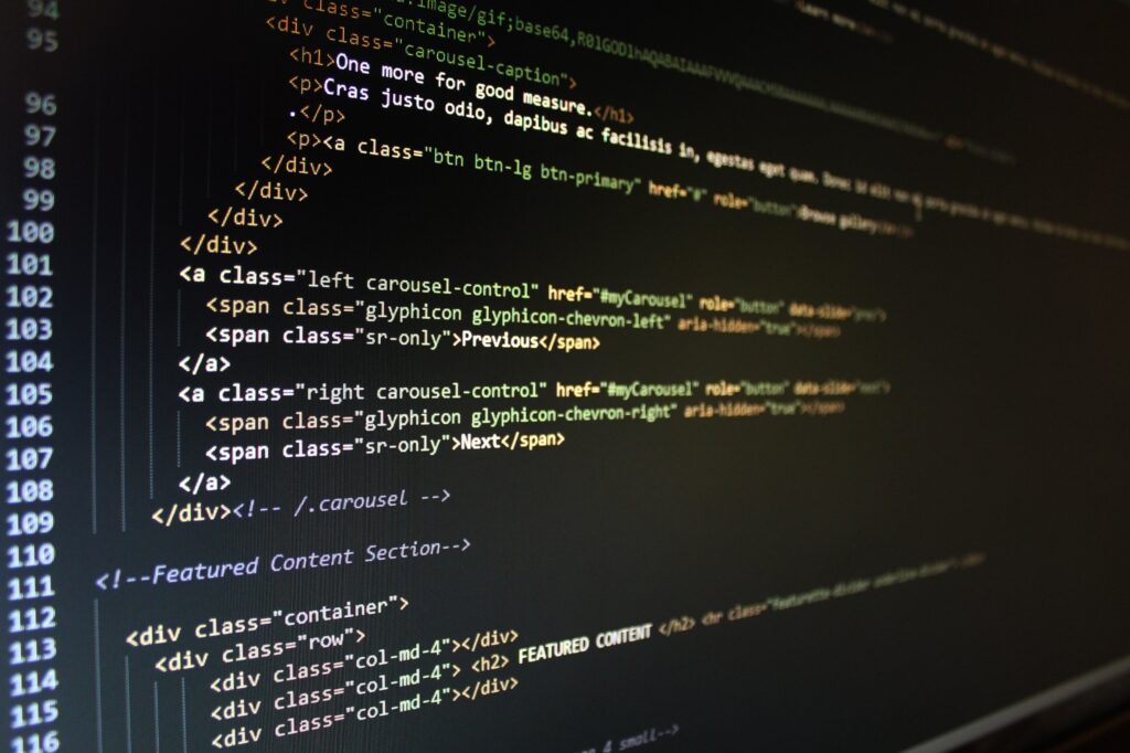 HTML Coding Screenshot