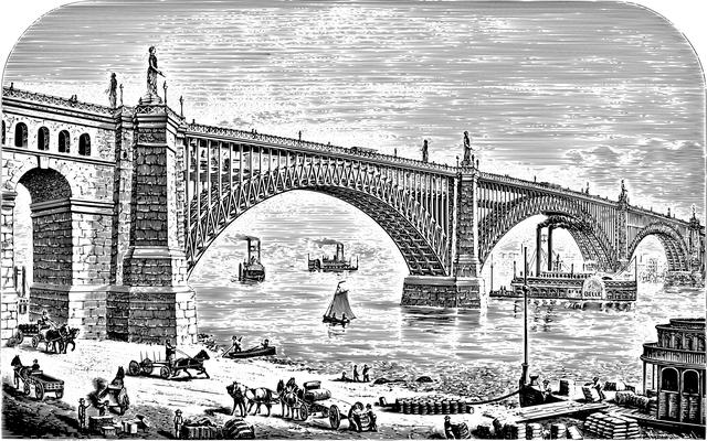 Mississippi Bridge Line Art