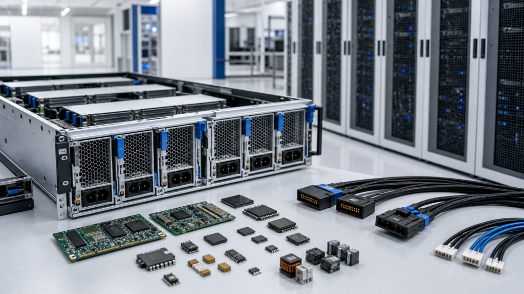 Board-level electronics sourcing review for AI advanced packaging and component availability planning.